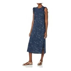 Carve Designs Women's Navy Blue Maeve Midi Dress Paint Splatter Casual Small